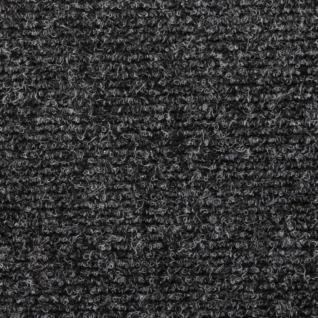 Prostirke za stepenice, samoljepljive, 5 kom, 65x21x4 cm, tamnosive, pravokutni rub