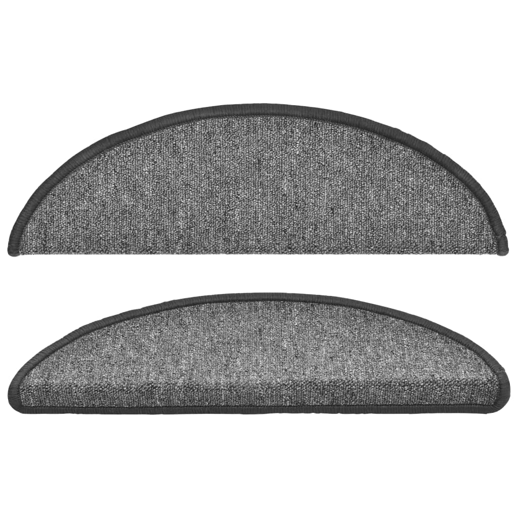 Prostirke za stepenice 10 kom 56x17x3 cm tamno sive poluokrugle