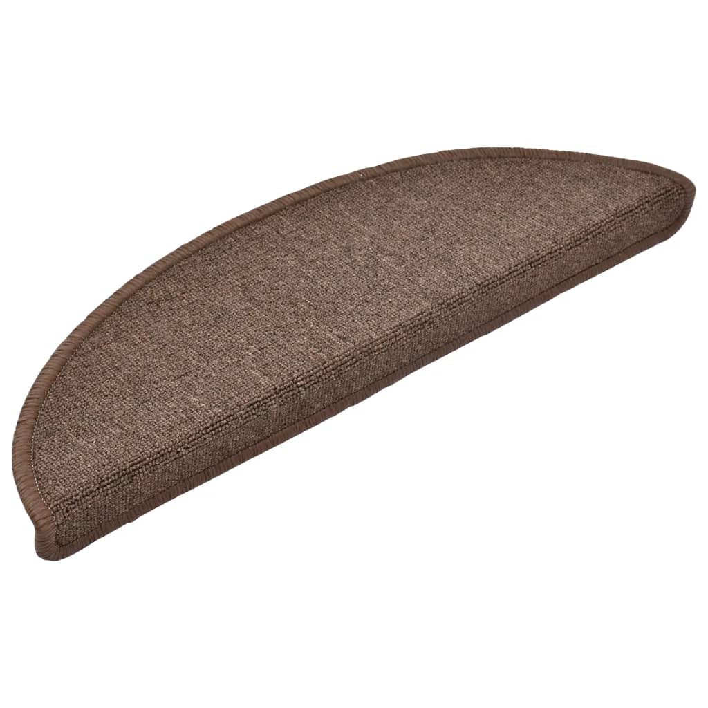 Prostirke za stepenice 10 kom 56x17x3 cm boje kave, poluokrugle