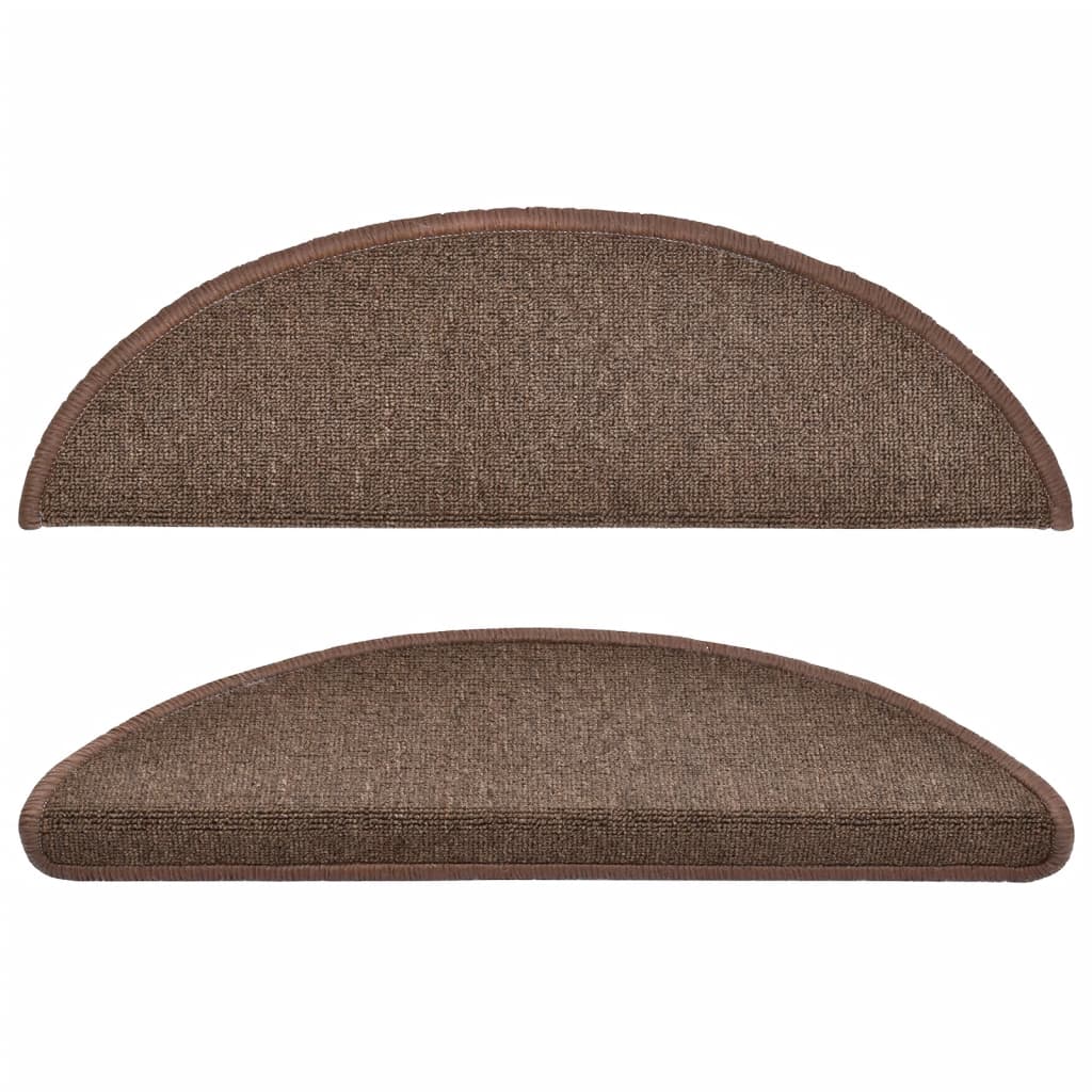 Prostirke za stepenice 10 kom 56x17x3 cm boje kave, poluokrugle