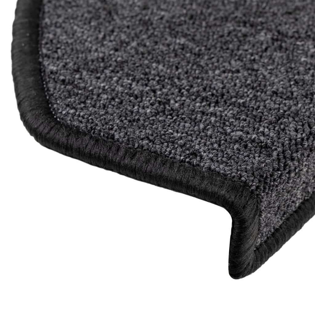 Prostirke za stepenice 10 kom 65x24x4 cm antracit poluokrugle velike