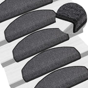 Prostirke za stepenice 10 kom 65x24x4 cm antracit poluokrugle velike