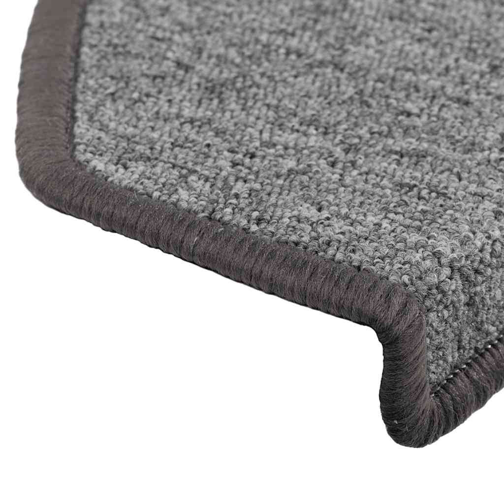 Prostirke za stepenice 10 kom 65x24x4 cm tamno sive poluokrugle velike
