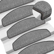 Prostirke za stepenice 10 kom 65x24x4 cm tamno sive poluokrugle velike