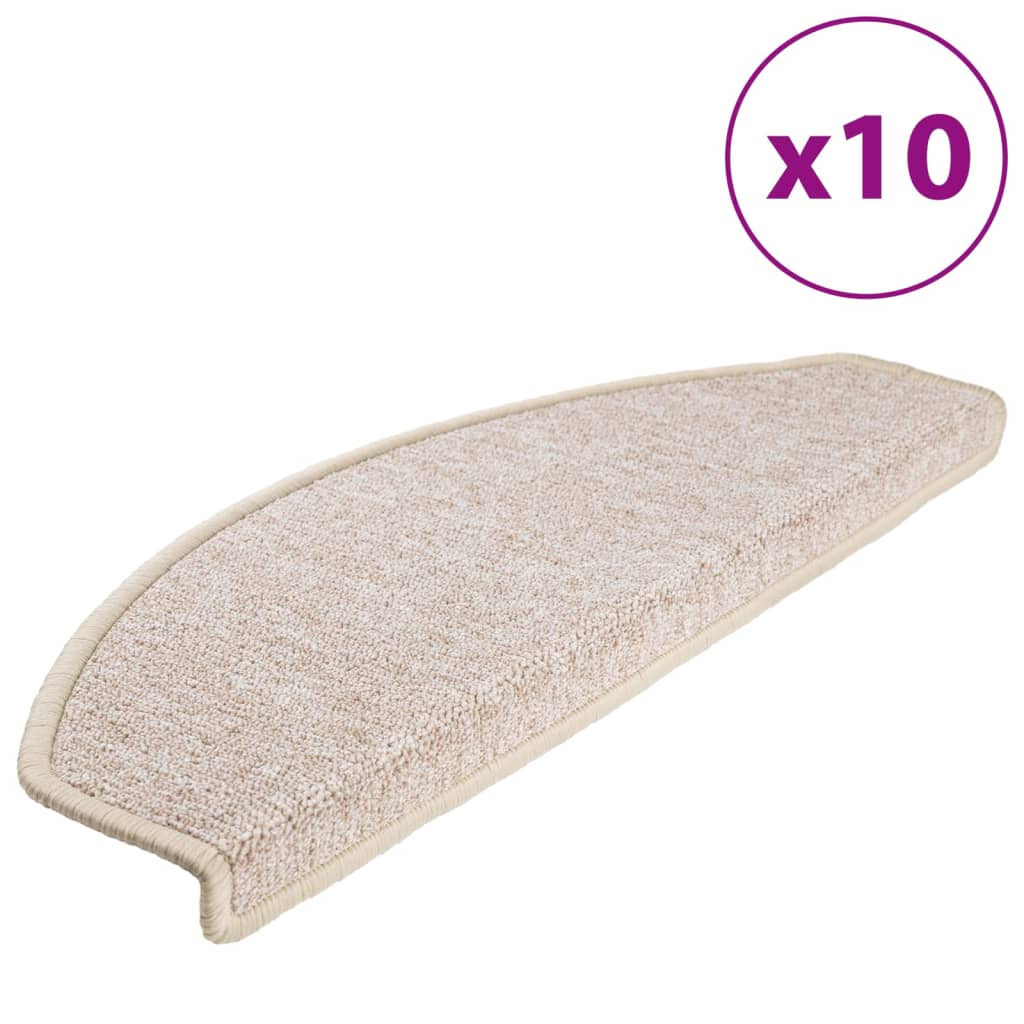 Prostirke za stepenice 10 kom 65x24x4 cm taupe poluokrugle velike
