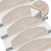 Prostirke za stepenice 10 kom 65x24x4 cm taupe poluokrugle velike
