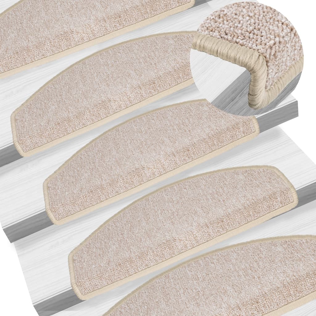 Prostirke za stepenice 10 kom 65x24x4 cm taupe poluokrugle velike