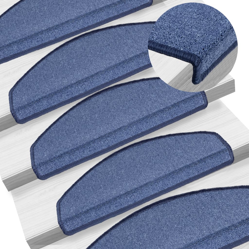 Prostirke za stepenice 10 kom 65x24x4 cm plave poluokrugle velike