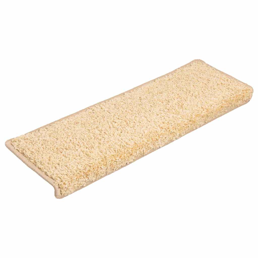 Prostirke za stepenice 10 kom 65x21x4 cm krem pravokutni rub