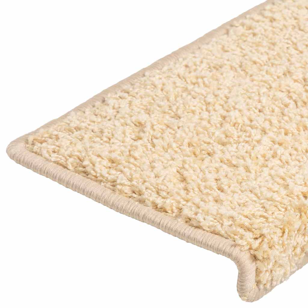Prostirke za stepenice 10 kom 65x21x4 cm krem pravokutni rub
