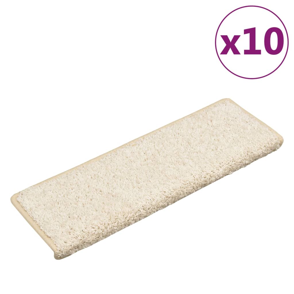 Prostirke za stepenice 10 kom 65x21x4 cm bijele pravokutne rubove