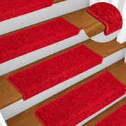 Prostirke za stepenice 10 kom 65x21x4 cm crvene pravokutne rubove