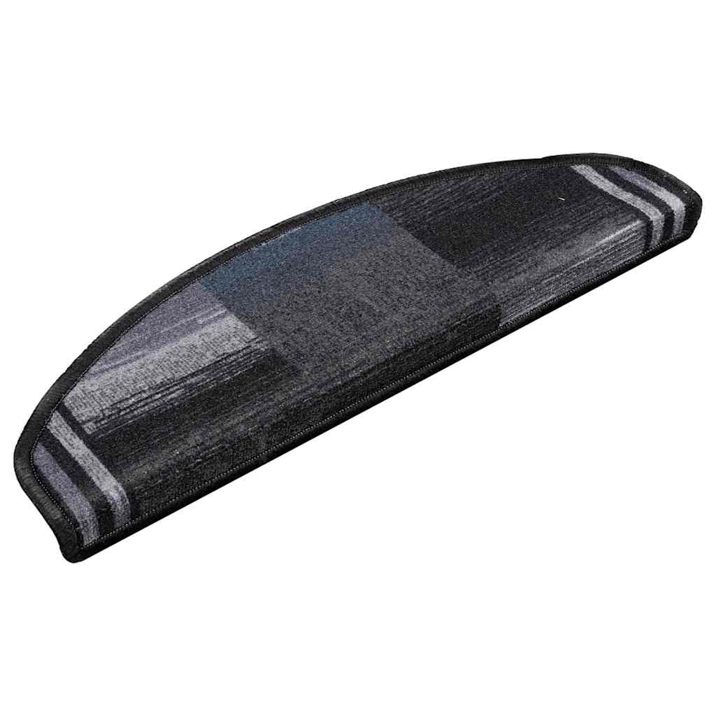 Otirači za stepenice samoljepljivi 5 kom 65x21x4 cm crno-sivi