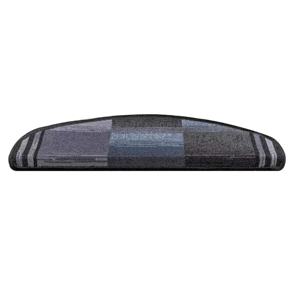 Otirači za stepenice samoljepljivi 5 kom 65x21x4 cm crno-sivi