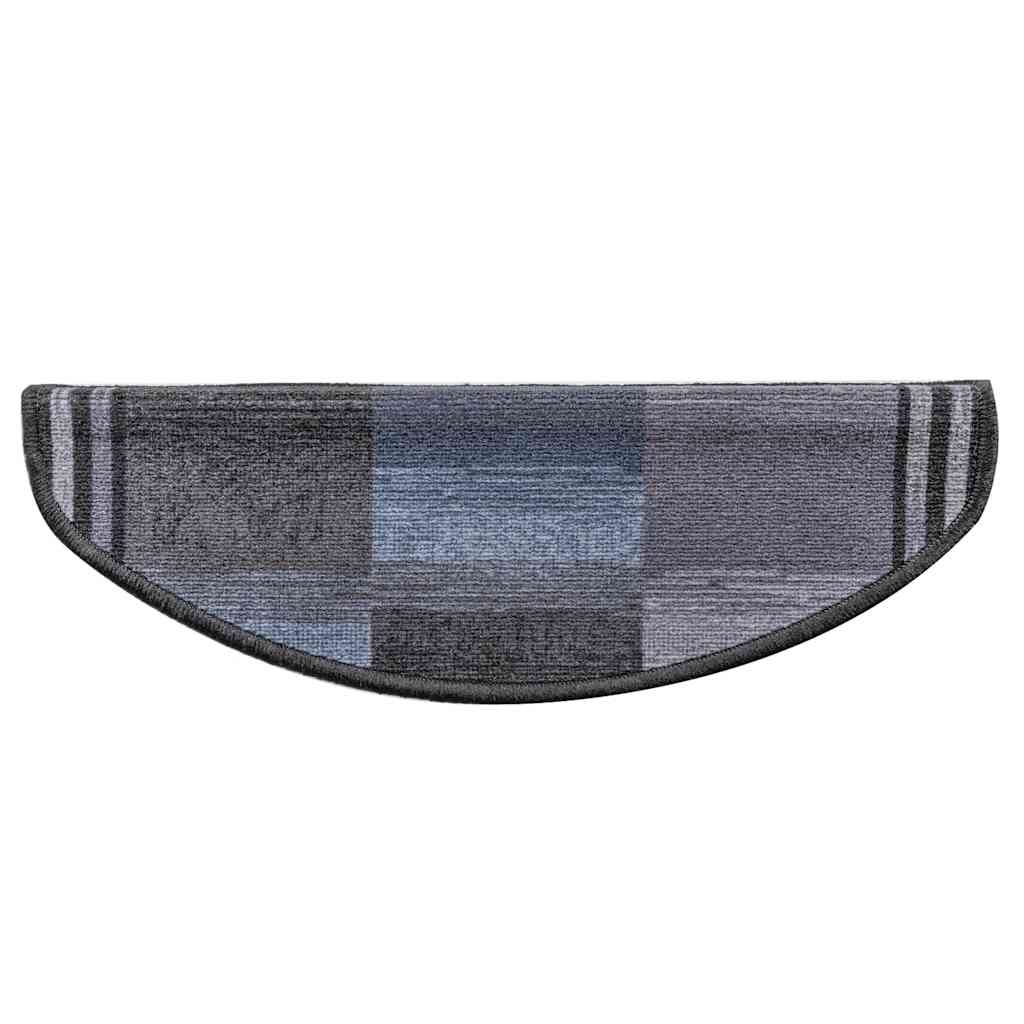 Otirači za stepenice samoljepljivi 5 kom 65x21x4 cm crno-sivi
