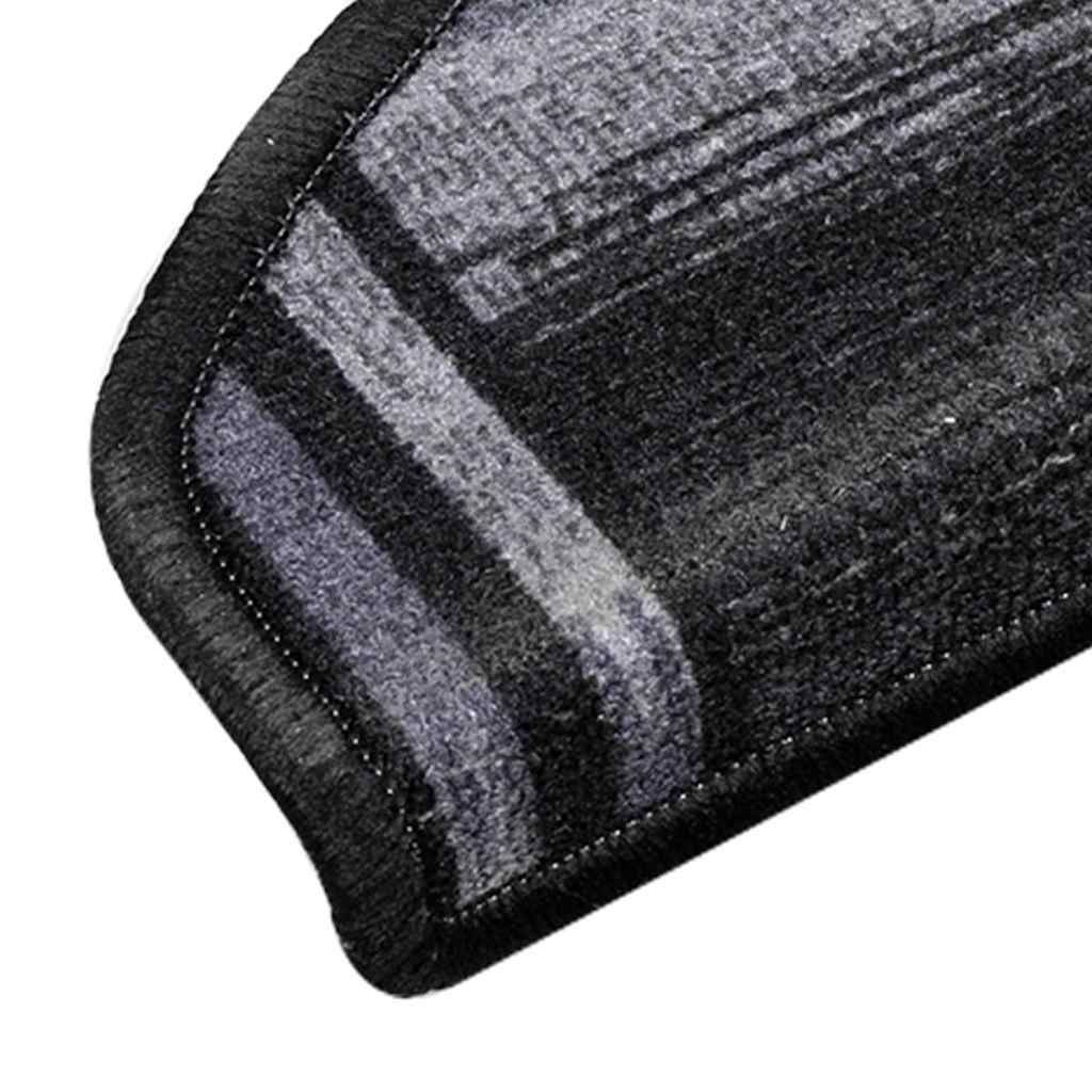 Otirači za stepenice samoljepljivi 5 kom 65x21x4 cm crno-sivi