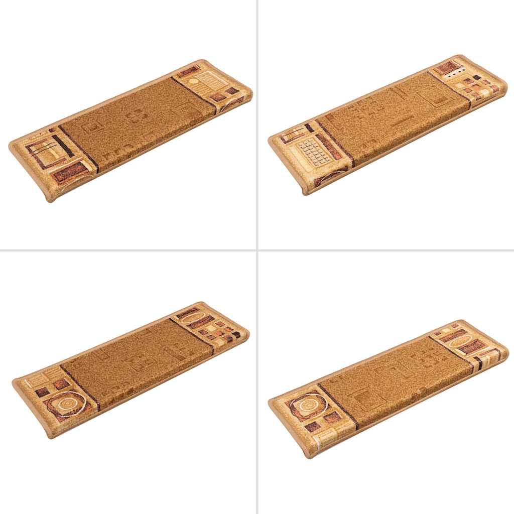 Otirači za stepenice samoljepljivi 10 kom 65x21x4 cm bež