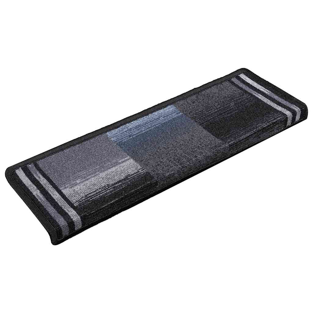Otirači za stepenice samoljepljivi 5 kom 65x21x4 cm crno-sivi