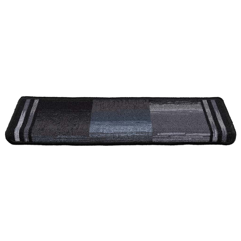 Otirači za stepenice samoljepljivi 5 kom 65x21x4 cm crno-sivi