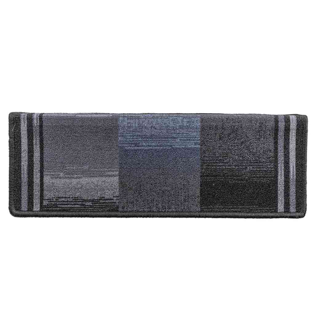 Otirači za stepenice samoljepljivi 5 kom 65x21x4 cm crno-sivi