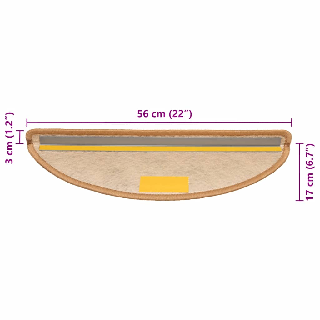 Samoljepljivi otirači za stube 15 kom 56x17x3 cm boja sisala