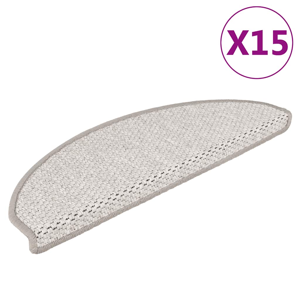 Samoljepljivi otirači za stube 15 kom 65x21x4 cm boja platine
