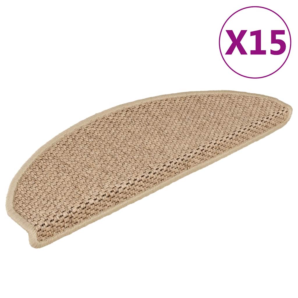 Samoljepljivi otirači za stepenice 15kom 65x21x4cm boja pijeska