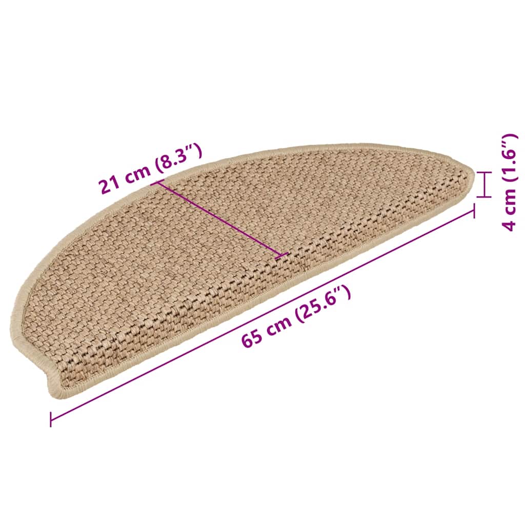 Samoljepljivi otirači za stepenice 15kom 65x21x4cm boja pijeska