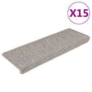 Samoljepljivi otirači za stepenice 15 kom 65x21x4 cm srebrni
