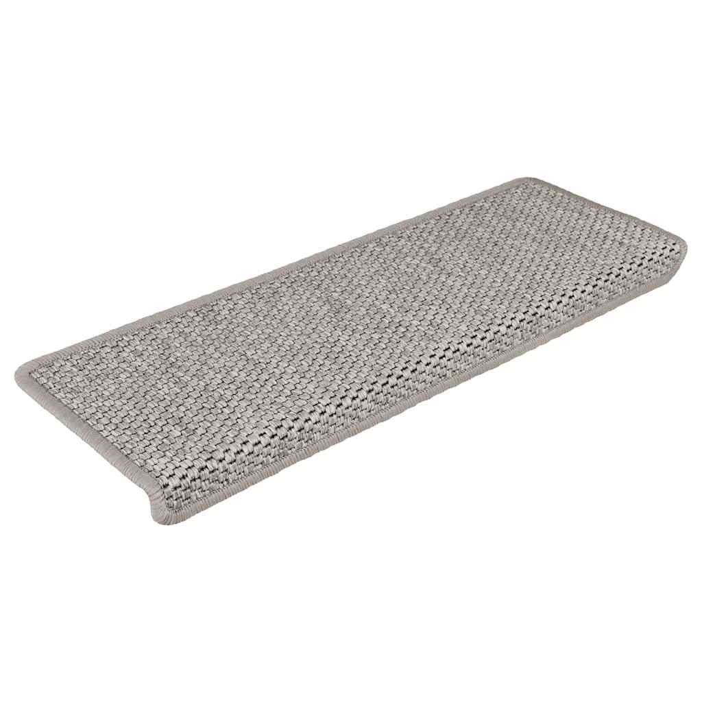 Samoljepljivi otirači za stepenice 15 kom 65x21x4 cm srebrni