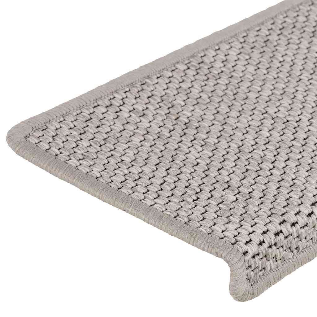 Samoljepljivi otirači za stepenice 15 kom 65x21x4 cm srebrni