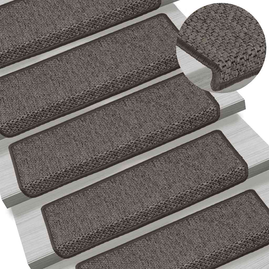 Samoljepljivi otirači za stepenice 15 kom 65x21x4 cm sivi/bež