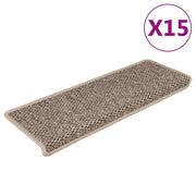 Samoljepljivi otirači za stepenice 15 kom 65x21x4 cm tamnobež