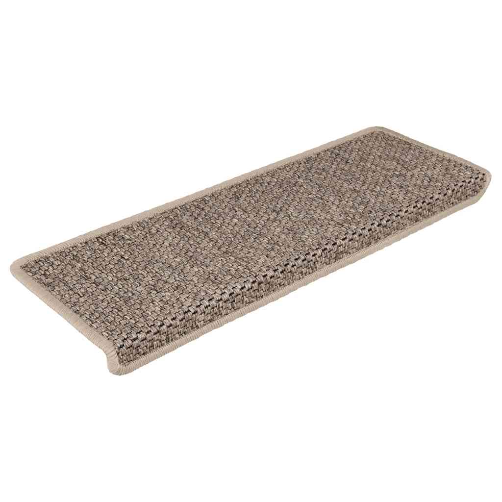 Samoljepljivi otirači za stepenice 15 kom 65x21x4 cm tamnobež