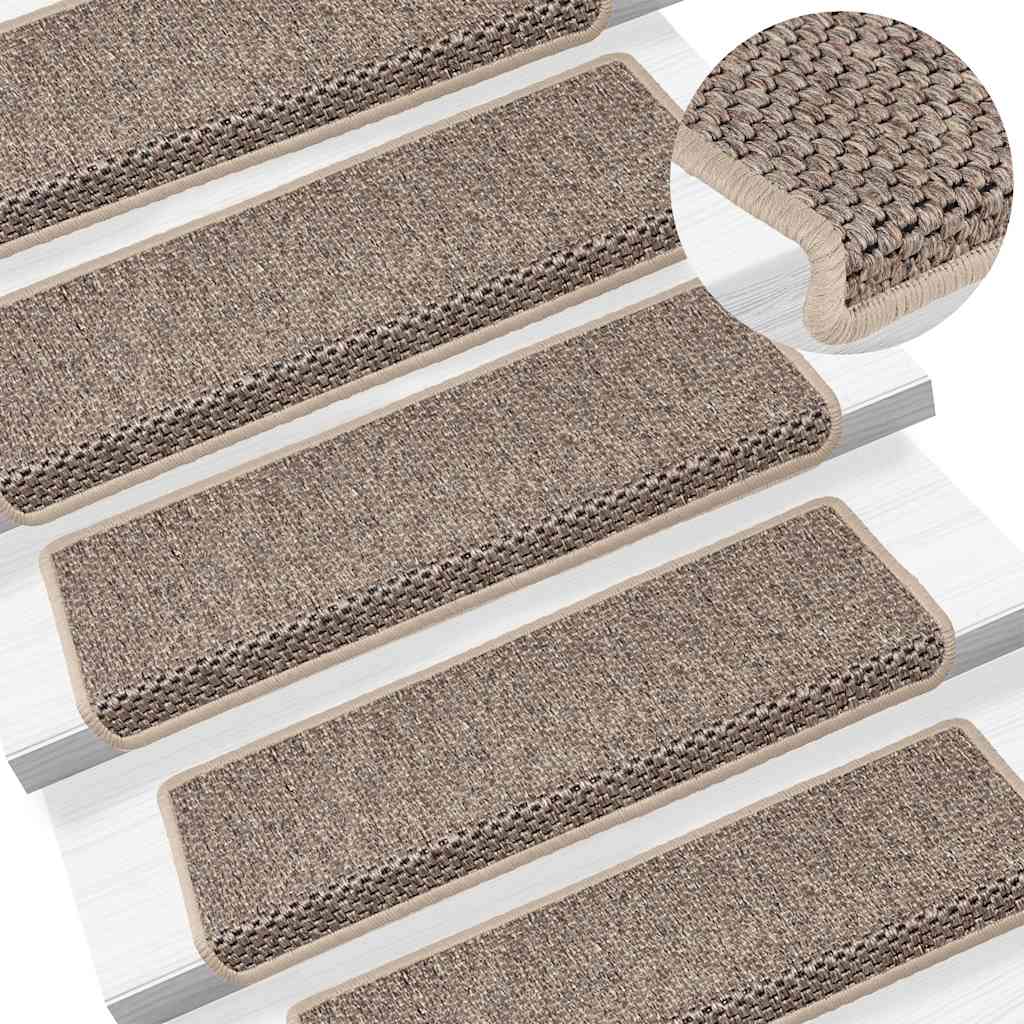 Samoljepljivi otirači za stepenice 15 kom 65x21x4 cm tamnobež