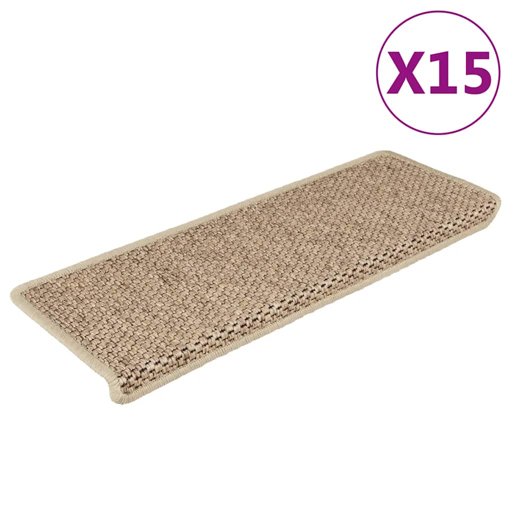 Samoljepljivi otirači za stepenice 15kom 65x21x4cm boja pijeska