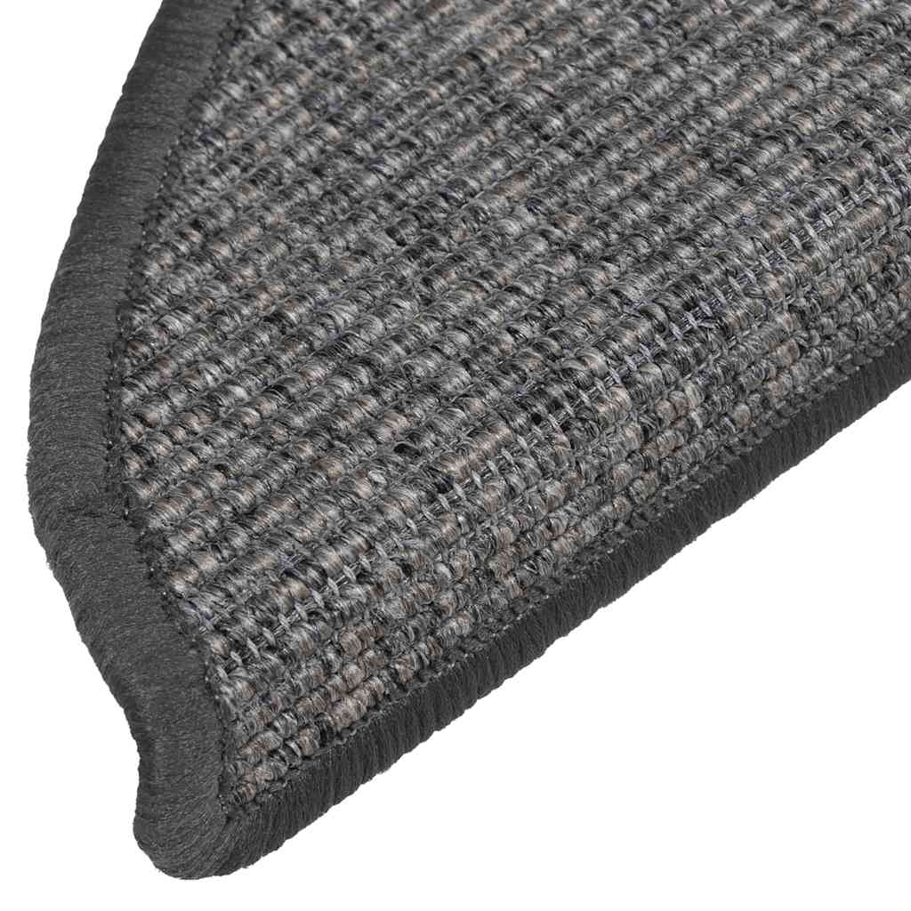 Prostirke za stepenice 15 kom 56x17x3 cm bež i sive poluokrugle