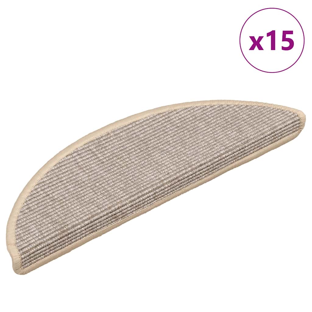 Prostirke za stepenice 15 kom 56x17x3 cm srebrne poluokrugle