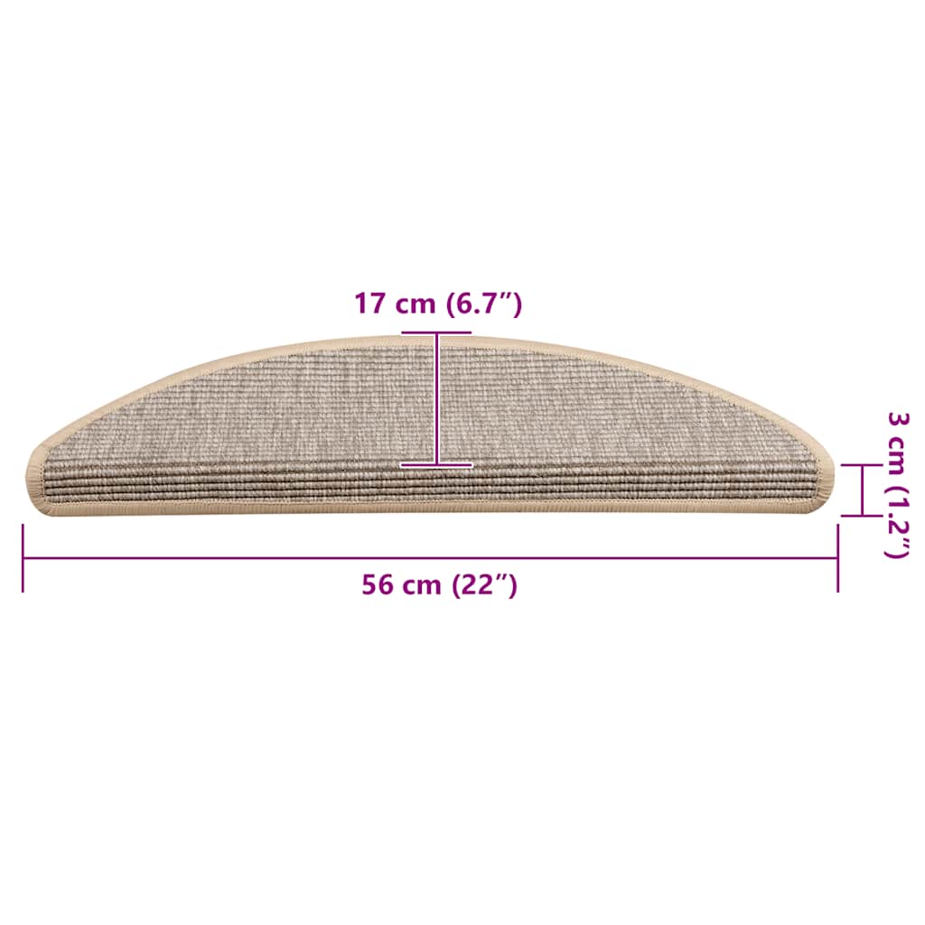 Prostirke za stepenice 15 kom 56x17x3 cm srebrne poluokrugle
