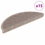 Prostirke za stepenice 15 kom 56x17x3 cm tamno bež poluokrugle