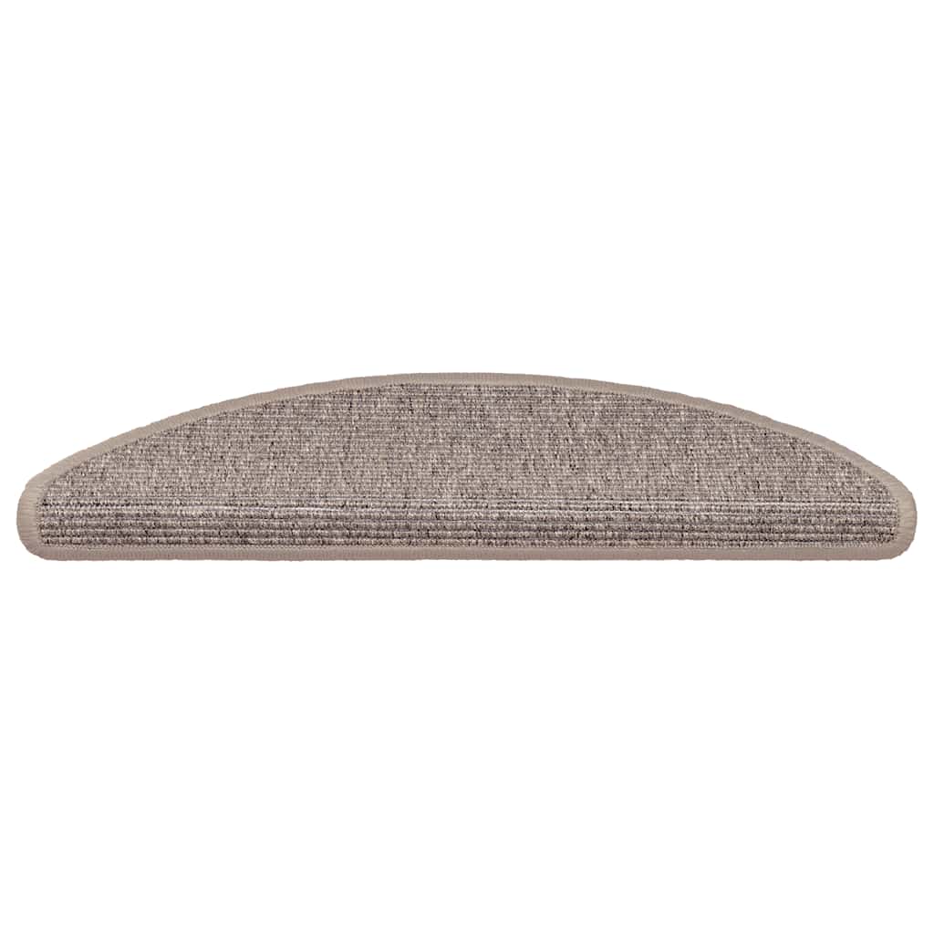 Prostirke za stepenice 15 kom 56x17x3 cm tamno bež poluokrugle