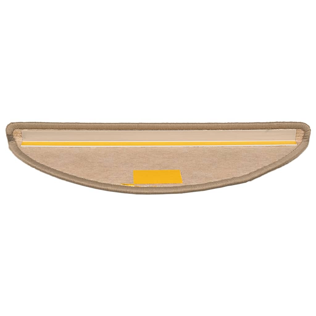 Prostirke za stepenice 15 kom 56x17x3 cm tamno bež poluokrugle