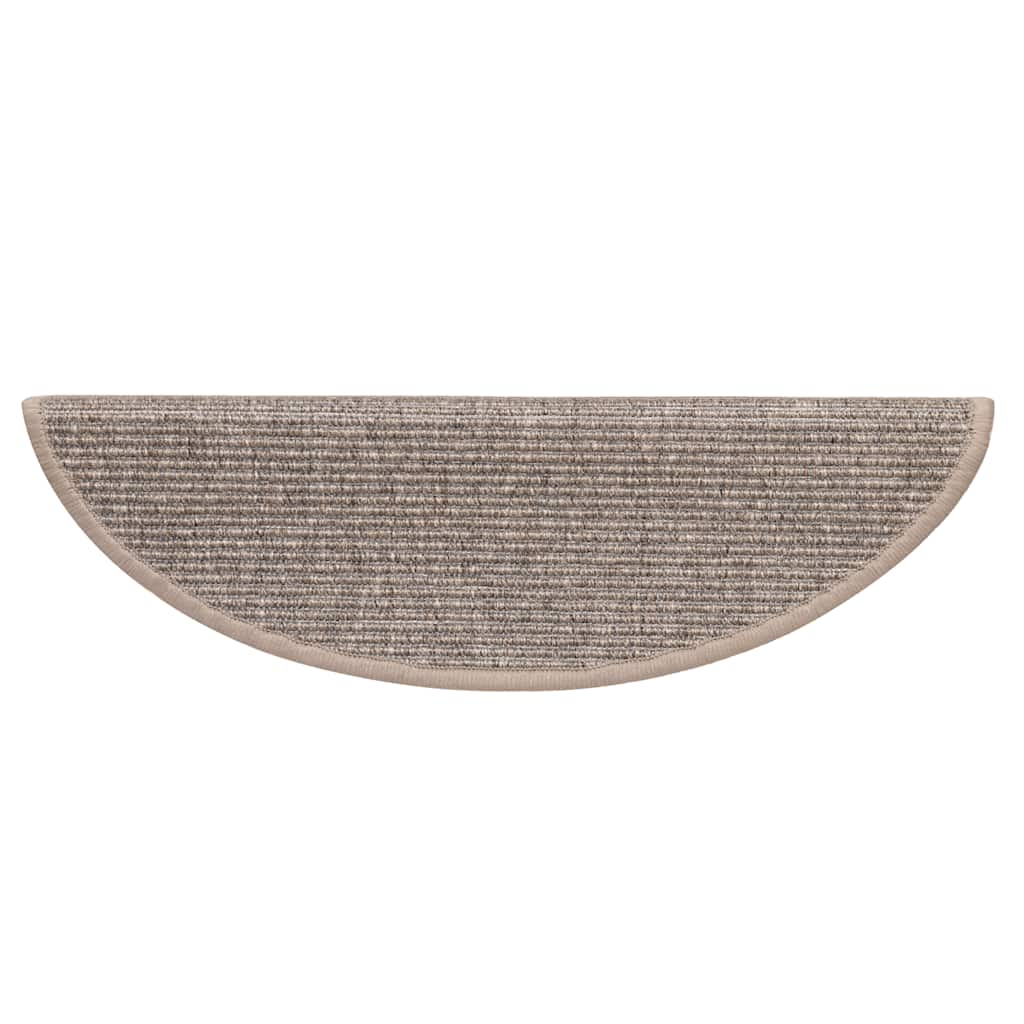 Prostirke za stepenice 15 kom 56x17x3 cm tamno bež poluokrugle