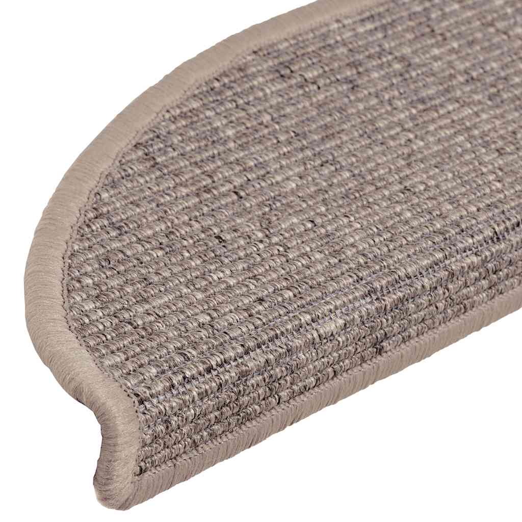 Prostirke za stepenice 15 kom 56x17x3 cm tamno bež poluokrugle