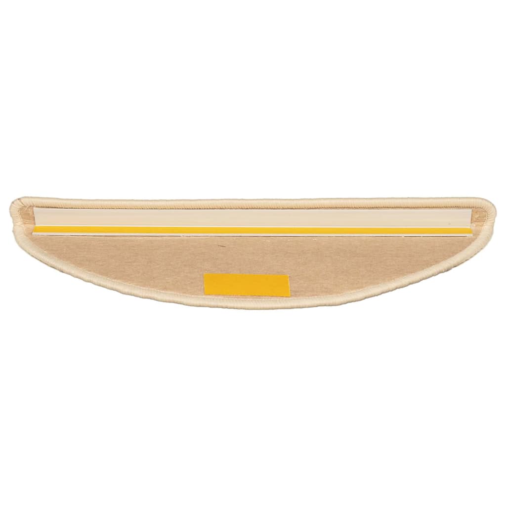 Prostirke za stepenice 15 kom 56x17x3 cm svijetlo bež poluokrugle