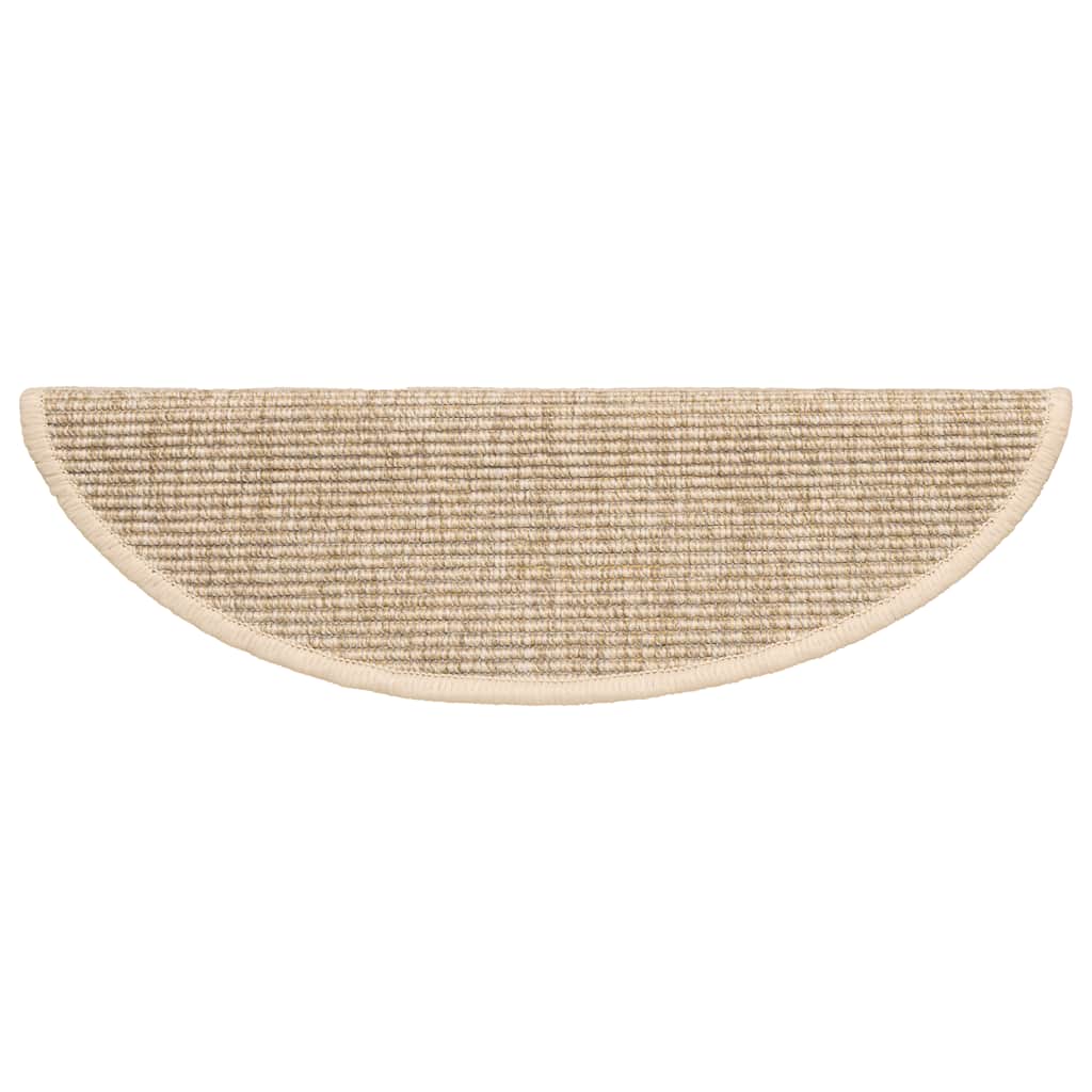 Prostirke za stepenice 15 kom 56x17x3 cm svijetlo bež poluokrugle