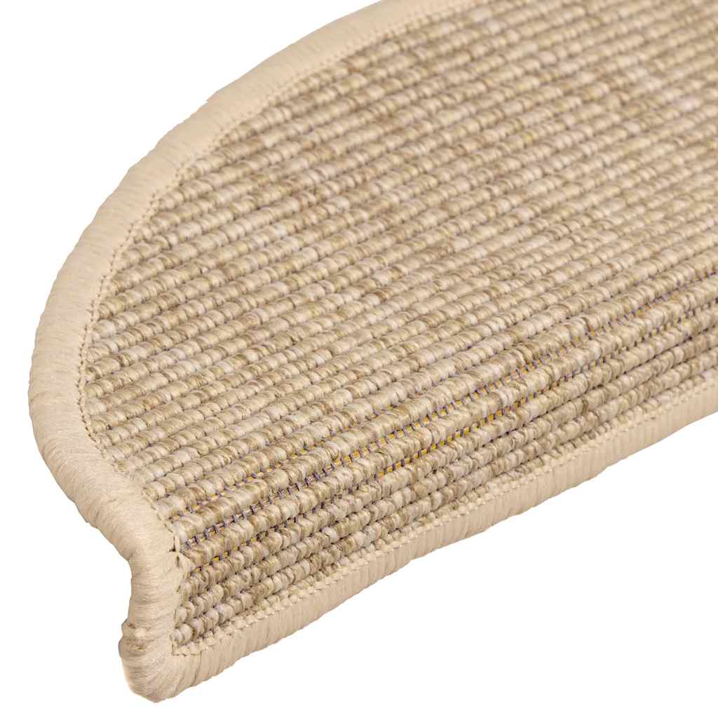 Prostirke za stepenice 15 kom 56x17x3 cm svijetlo bež poluokrugle