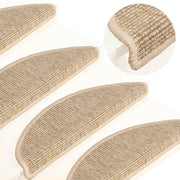Prostirke za stepenice 15 kom 56x17x3 cm svijetlo bež poluokrugle