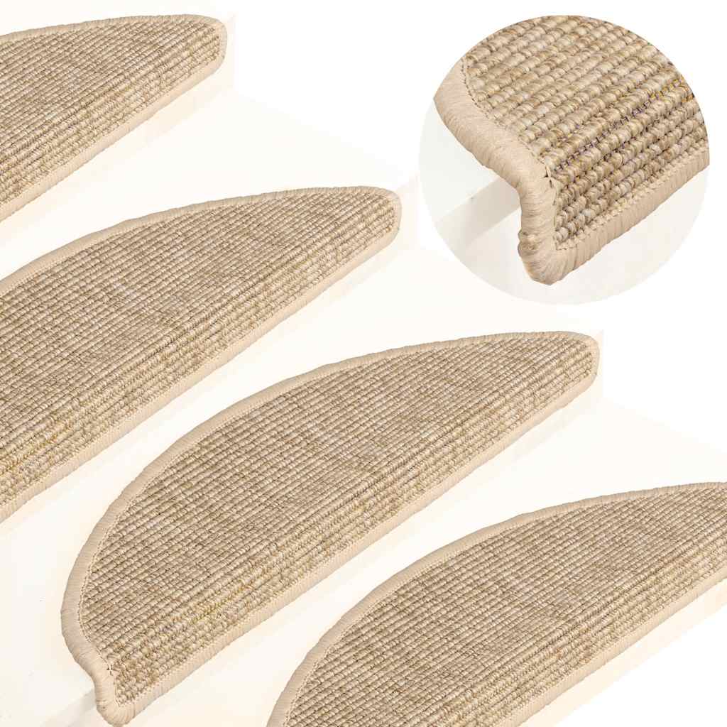 Prostirke za stepenice 15 kom 56x17x3 cm svijetlo bež poluokrugle
