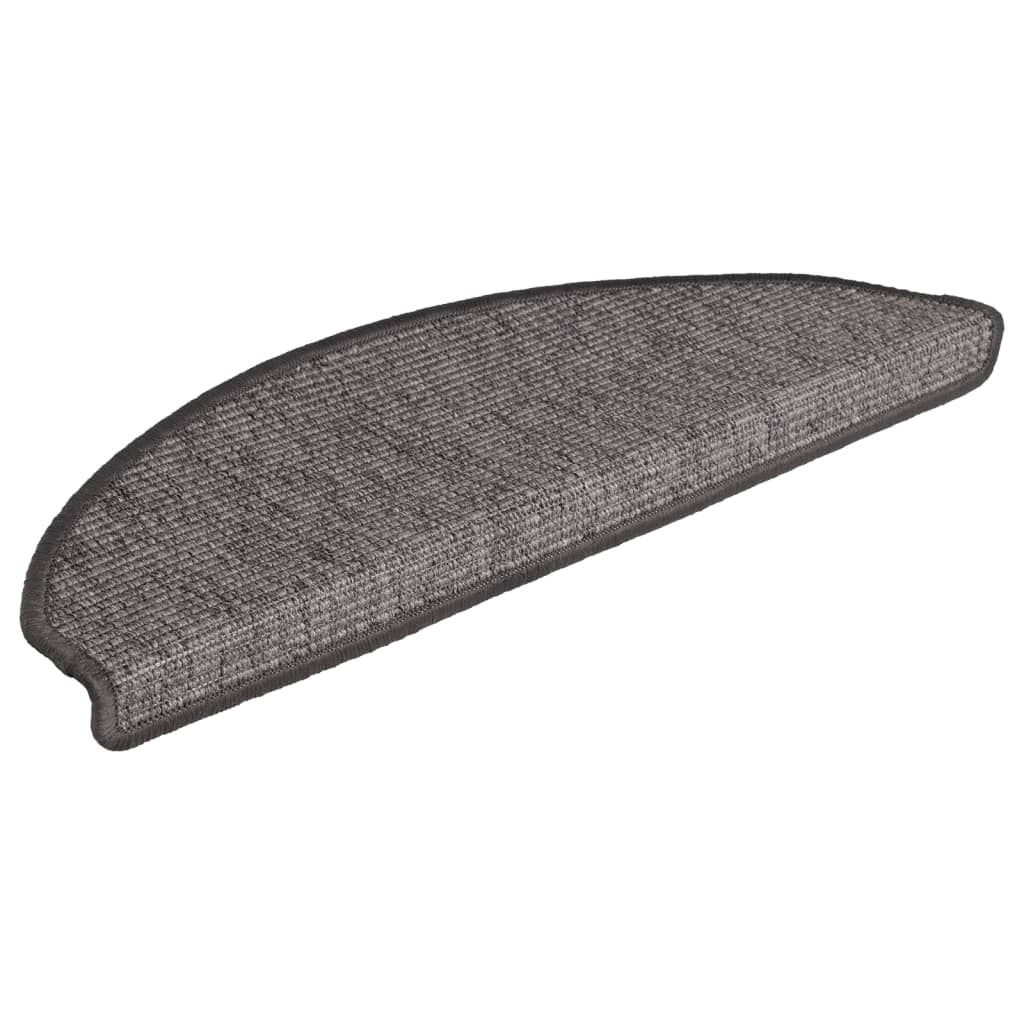Prostirke za stepenice 15 kom 65x21x4 cm bež i sive poluokrugle velike